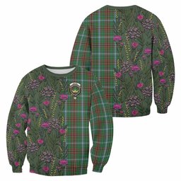 ScotsTee Shop Scottish Gayre Family Crest Tartan Sweatshirt Scottish Thistle Flower Pattern Half Style
