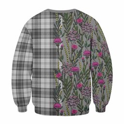 ScotsTee Shop Scottish Glendinning Family Crest Tartan Sweatshirt Scottish Thistle Flower Pattern Half Style