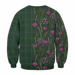 ScotsTee Shop Scottish MacRae (McRae) Family Crest Tartan Sweatshirt Scottish Thistle Flower Pattern Half Style