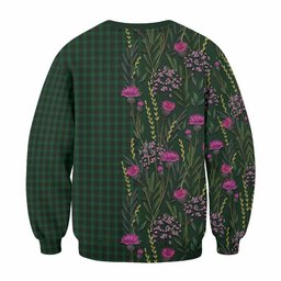 ScotsTee Shop Scottish Graham Family Crest Tartan Sweatshirt Scottish Thistle Flower Pattern Half Style