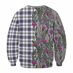 ScotsTee Shop Scottish Hannay Family Crest Tartan Sweatshirt Scottish Thistle Flower Pattern Half Style