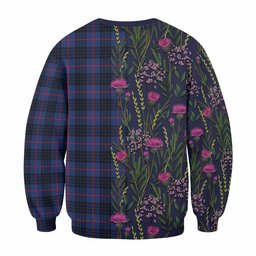 ScotsTee Shop Scottish Morgan Family Crest Tartan Sweatshirt Scottish Thistle Flower Pattern Half Style