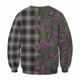 ScotsTee Shop Scottish Moffat Family Crest Tartan Sweatshirt Scottish Thistle Flower Pattern Half Style