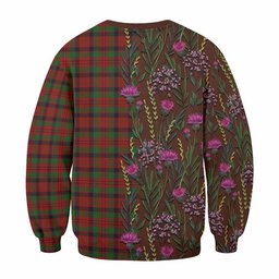 ScotsTee Shop Scottish MacNicol (McNicol) Family Crest Tartan Sweatshirt Scottish Thistle Flower Pattern Half Style