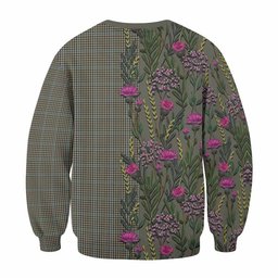 ScotsTee Shop Scottish Haig Family Crest Tartan Sweatshirt Scottish Thistle Flower Pattern Half Style