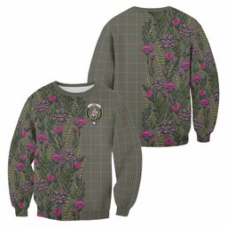 ScotsTee Shop Scottish Haig Family Crest Tartan Sweatshirt Scottish Thistle Flower Pattern Half Style
