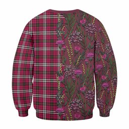ScotsTee Shop Scottish Little Family Crest Tartan Sweatshirt Scottish Thistle Flower Pattern Half Style