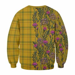 ScotsTee Shop Scottish Houston Family Crest Tartan Sweatshirt Scottish Thistle Flower Pattern Half Style