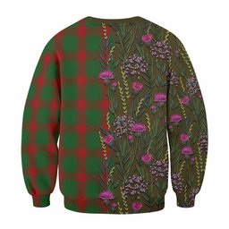 ScotsTee Shop Scottish Middleton Family Crest Tartan Sweatshirt Scottish Thistle Flower Pattern Half Style