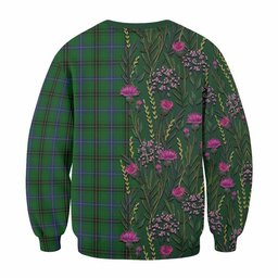 ScotsTee Shop Scottish Henderson Family Crest Tartan Sweatshirt Scottish Thistle Flower Pattern Half Style