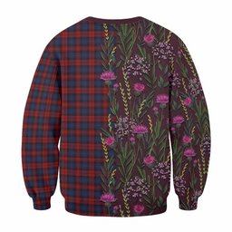 ScotsTee Shop Scottish MacLachlan (McLachlan) Family Crest Tartan Sweatshirt Scottish Thistle Flower Pattern Half Style