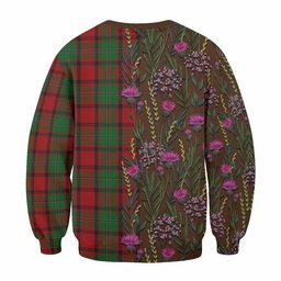 ScotsTee Shop Scottish MacPhail (McPhail) Family Crest Tartan Sweatshirt Scottish Thistle Flower Pattern Half Style
