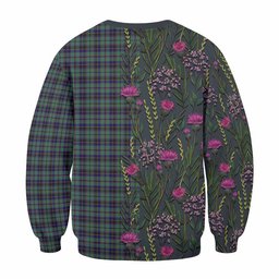 ScotsTee Shop Scottish Stephenson (Stevenson) Family Crest Tartan Sweatshirt Scottish Thistle Flower Pattern Half Style
