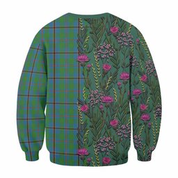 ScotsTee Shop Scottish Snodgrass Family Crest Tartan Sweatshirt Scottish Thistle Flower Pattern Half Style