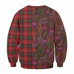 ScotsTee Shop Scottish Orr Family Crest Tartan Sweatshirt Scottish Thistle Flower Pattern Half Style