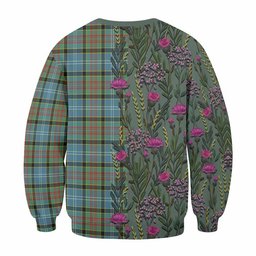 ScotsTee Shop Scottish Walkinshaw Family Crest Tartan Sweatshirt Scottish Thistle Flower Pattern Half Style