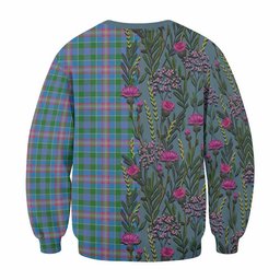 ScotsTee Shop Scottish Ralston Family Crest Tartan Sweatshirt Scottish Thistle Flower Pattern Half Style
