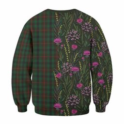 ScotsTee Shop Scottish Tennant Family Crest Tartan Sweatshirt Scottish Thistle Flower Pattern Half Style