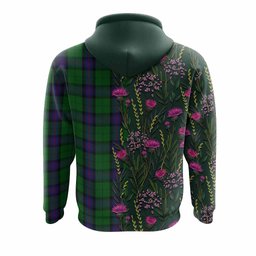 ScotsTee Shop Scottish Armstrong Family Crest Tartan Hoodie Scottish Thistle Flower Half Style