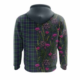 ScotsTee Shop Scottish Allardice Family Crest Tartan Hoodie Scottish Thistle Flower Half Style