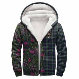 ScotsTee Shop Scottish Allardice Family Crest Tartan Hoodie Scottish Thistle Flower Half Style
