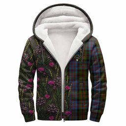 ScotsTee Shop Scottish Bowie Family Crest Tartan Hoodie Scottish Thistle Flower Half Style