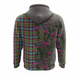 ScotsTee Shop Scottish Aikenhead Family Crest Tartan Hoodie Scottish Thistle Flower Half Style