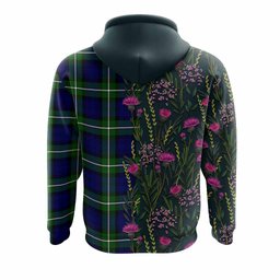 ScotsTee Shop Scottish Bannerman Family Crest Tartan Hoodie Scottish Thistle Flower Half Style