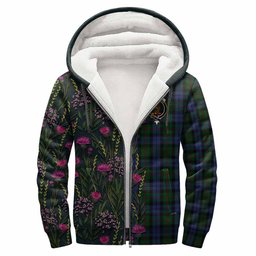 ScotsTee Shop Scottish Baird Family Crest Tartan Hoodie Scottish Thistle Flower Half Style