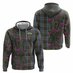 ScotsTee Shop Scottish Anderson Family Crest Tartan Hoodie Scottish Thistle Flower Half Style