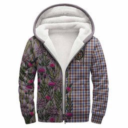 ScotsTee Shop Scottish Boswell Family Crest Tartan Hoodie Scottish Thistle Flower Half Style