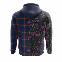 ScotsTee Shop Scottish Agnew Family Crest Tartan Hoodie Scottish Thistle Flower Half Style