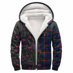 ScotsTee Shop Scottish Agnew Family Crest Tartan Hoodie Scottish Thistle Flower Half Style