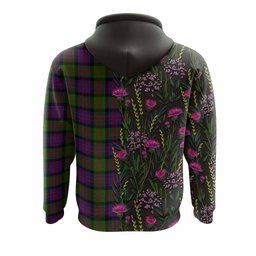 ScotsTee Shop Scottish Coull Family Crest Tartan Hoodie Scottish Thistle Flower Half Style