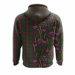 ScotsTee Shop Scottish Cairns Family Crest Tartan Hoodie Scottish Thistle Flower Half Style