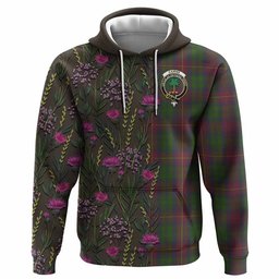 ScotsTee Shop Scottish Cairns Family Crest Tartan Hoodie Scottish Thistle Flower Half Style
