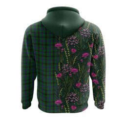 ScotsTee Shop Scottish Davidson Family Crest Tartan Hoodie Scottish Thistle Flower Half Style