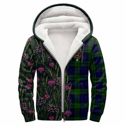 ScotsTee Shop Scottish Bannatyne Family Crest Tartan Hoodie Scottish Thistle Flower Half Style