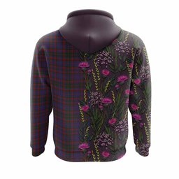 ScotsTee Shop Scottish Cumming Family Crest Tartan Hoodie Scottish Thistle Flower Half Style