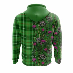 ScotsTee Shop Scottish Boyle Family Crest Tartan Hoodie Scottish Thistle Flower Half Style
