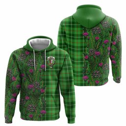 ScotsTee Shop Scottish Boyle Family Crest Tartan Hoodie Scottish Thistle Flower Half Style