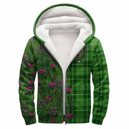 ScotsTee Shop Scottish Boyle Family Crest Tartan Hoodie Scottish Thistle Flower Half Style