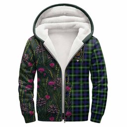 ScotsTee Shop Scottish Baillie (Bailey) Family Crest Tartan Hoodie Scottish Thistle Flower Half Style