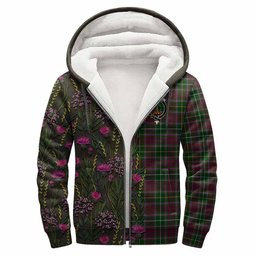 ScotsTee Shop Scottish Crosbie Family Crest Tartan Hoodie Scottish Thistle Flower Half Style