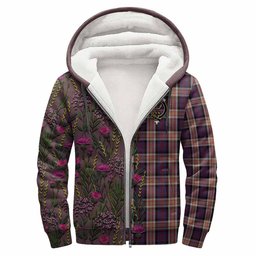 ScotsTee Shop Scottish Carnegie Family Crest Tartan Hoodie Scottish Thistle Flower Half Style