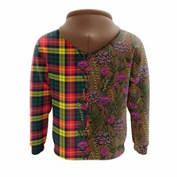 ScotsTee Shop Scottish Dewar Family Crest Tartan Hoodie Scottish Thistle Flower Half Style
