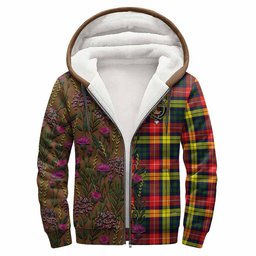 ScotsTee Shop Scottish Dewar Family Crest Tartan Hoodie Scottish Thistle Flower Half Style