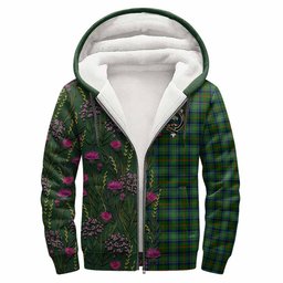ScotsTee Shop Scottish Cranstoun (Cranston) Family Crest Tartan Hoodie Scottish Thistle Flower Half Style