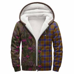ScotsTee Shop Scottish Balfour Family Crest Tartan Hoodie Scottish Thistle Flower Half Style
