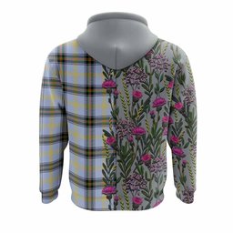 ScotsTee Shop Scottish Bell Family Crest Tartan Hoodie Scottish Thistle Flower Half Style